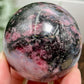 Rhodonite in Quartz Sphere Peru Healing Crystal Ball 250g 53mm