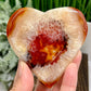 Carnelian Quartz Heart with Stand Healing Crystal Carving 118g