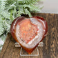 Carnelian Quartz Heart with Stand Healing Crystal Carving 122g