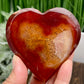 Carnelian Quartz Heart with Stand Healing Crystal Carving 122g