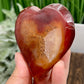 Carnelian Quartz Heart with Stand Healing Crystal Carving 122g