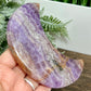 Amethyst with Mexican Lace Agate Purple Moon Crescent with Stand Healing Crystal 220g