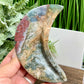 Ocean Sea Jasper Moon Crescent Bowl Healing Crystal Carving 400g