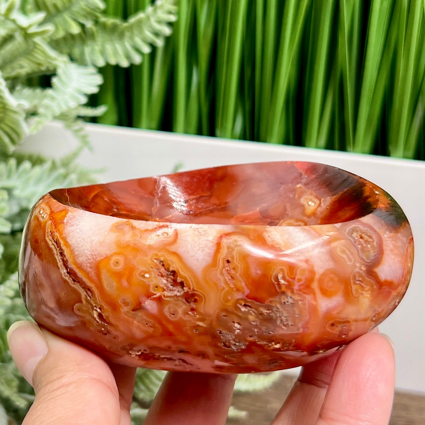 Carnelian Bowl Healing Crystal Carving 390g