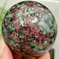 Eudialyte Garnet Feldspar Niter Rare Sphere UV Reactive Crystal Ball 146g 47mm