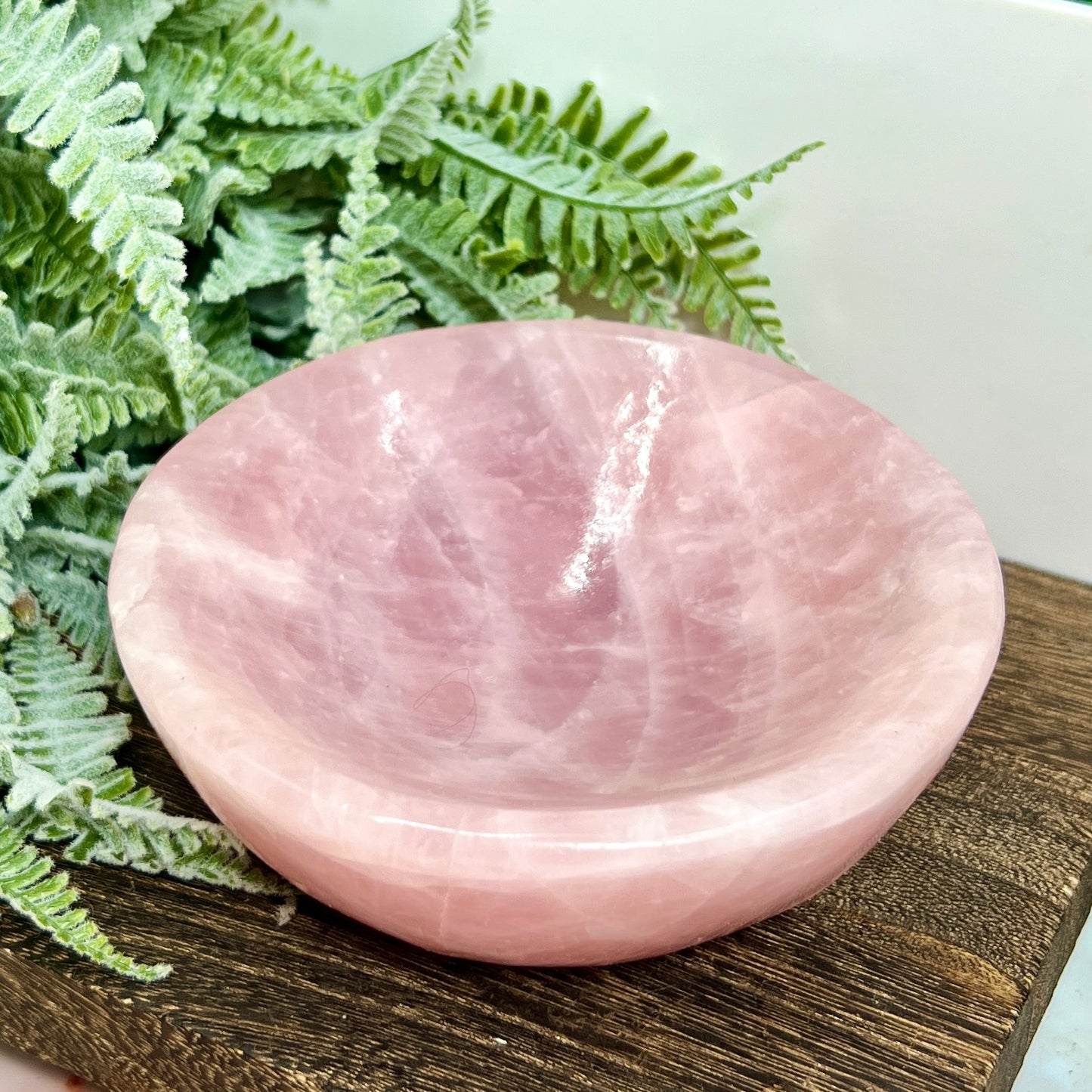 Rose Quartz Pink Round Bowl Healing Crystal Carving 722g