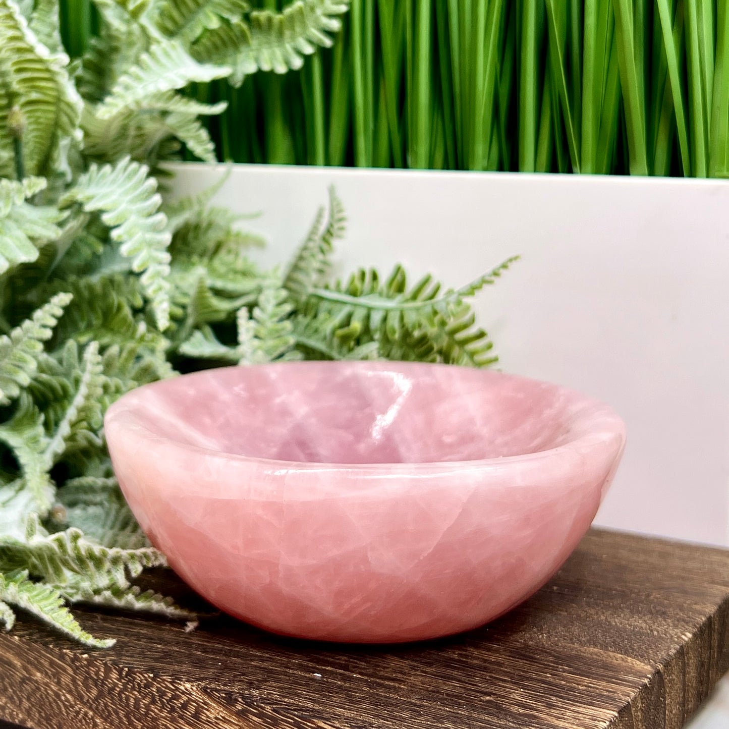 Rose Quartz Pink Round Bowl Healing Crystal Carving 722g