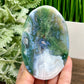 Moss Agate Oblong Bowl Healing Crystal Carving 252g