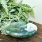 Moss Agate Oblong Bowl Healing Crystal Carving 252g