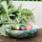 Moss Agate Oblong Bowl Healing Crystal Carving 252g