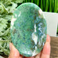 Moss Agate Oblong Bowl Healing Crystal Carving 256g