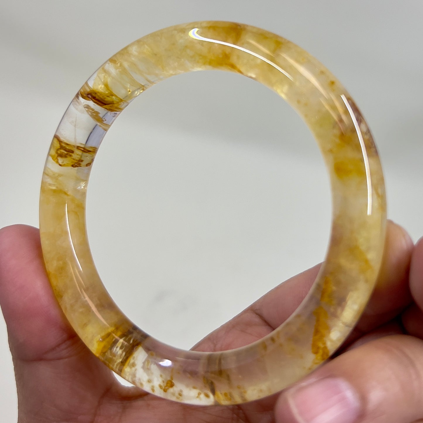 Golden Healer Quartz Bangle Bracelet Jewellery Wearable Crystal Healing Natural Reiki Stone Gemstone