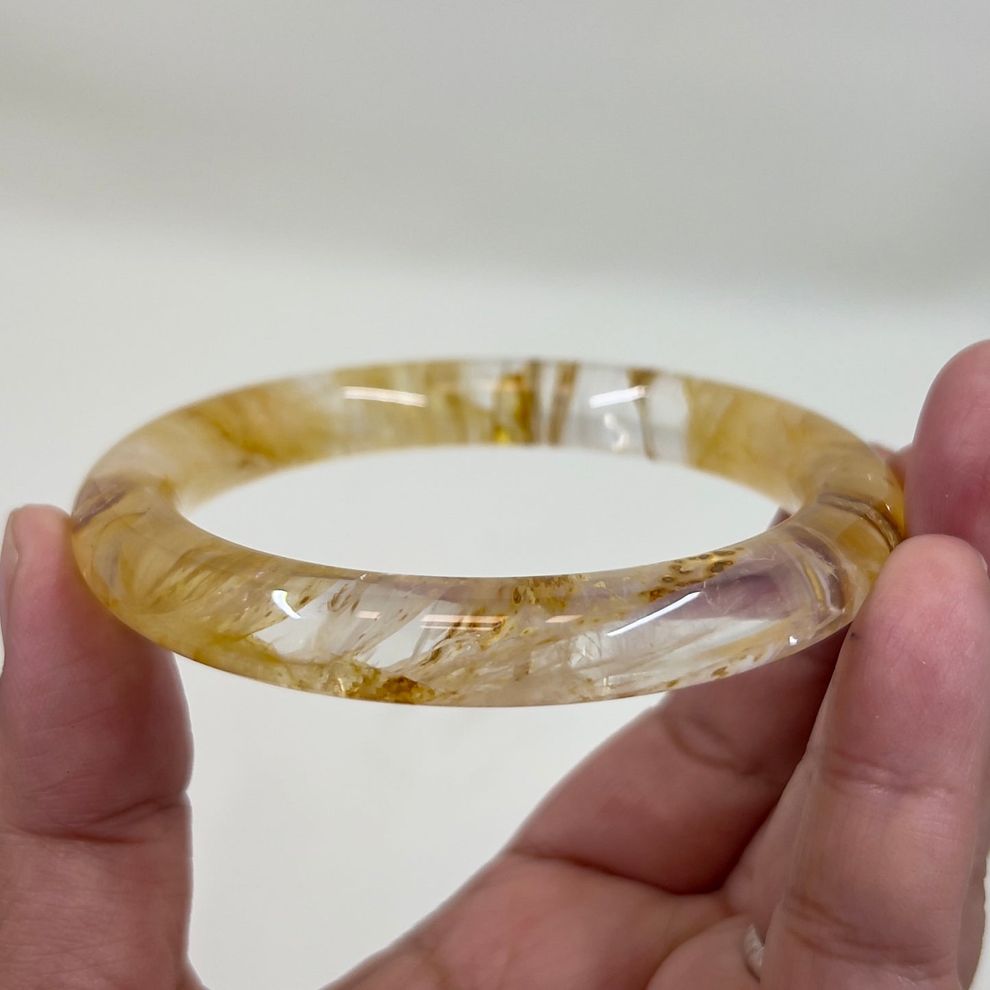 Golden Healer Quartz Bangle Bracelet Jewellery Wearable Crystal Healing Natural Reiki Stone Gemstone