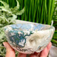 Moss Agate Round Bowl Healing Crystal Carving 834g