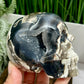 Volcanic Agate Skull UV Reactive Healing Crystal Carving 588g