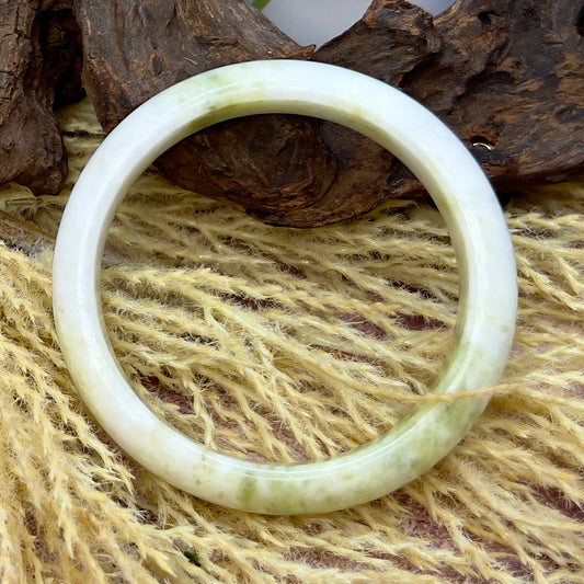 Green White Jade Bangle Crystal Jewellery Carving