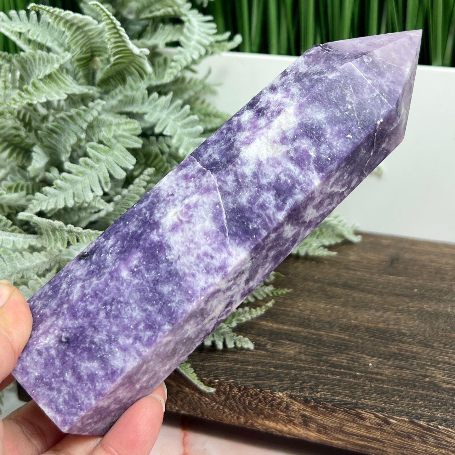 Lepidolite Purple Mica Tower Healing Crystal Generator 662g 175mm