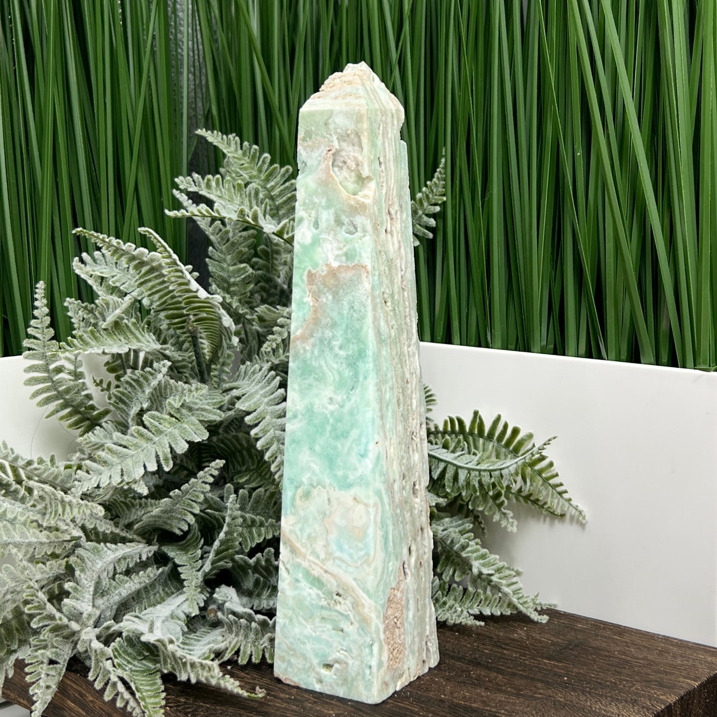 Blue Aragonite Tower Healing Crystal Generator 502g 201mm