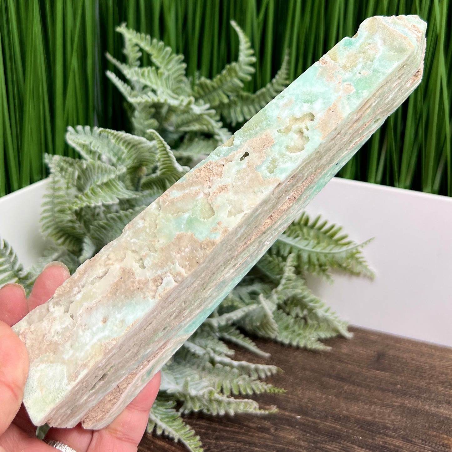 Blue Aragonite Tower Healing Crystal Generator 502g 201mm