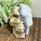 Volcanic Agate Quartz Skull UV Reactive Healing Crystal Carving 582g