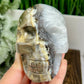 Volcanic Agate Quartz Skull UV Reactive Healing Crystal Carving 582g