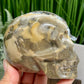 Volcanic Agate Quartz Skull UV Reactive Healing Crystal Carving 582g