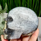 Volcanic Agate Quartz Skull UV Reactive Healing Crystal Carving 582g