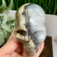 Volcanic Agate Quartz Skull UV Reactive Healing Crystal Carving 582g