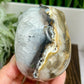 Volcanic Agate Quartz Skull UV Reactive Healing Crystal Carving 582g