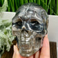 Volcanic Agate Skull UV Reactive Healing Crystal Carving 524g