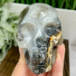 Volcanic Agate Quartz Skull UV Reactive Healing Crystal Carving 500g