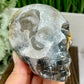 Volcanic Agate Quartz Skull UV Reactive Healing Crystal Carving 500g