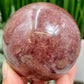 Red Strawberry Quartz Sphere Healing Crystal Ball 480g 70mm