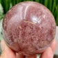 Red Strawberry Quartz Sphere Healing Crystal Ball 480g 70mm