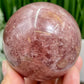 Red Strawberry Quartz Sphere Healing Crystal Ball 480g 70mm