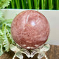 Red Strawberry Quartz Sphere Healing Crystal Ball 480g 70mm