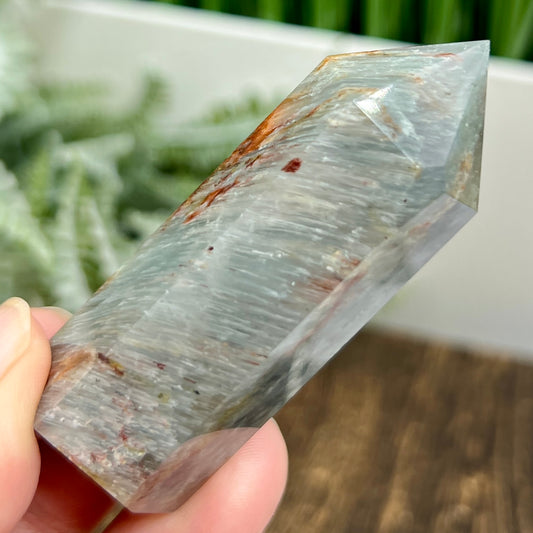 Lodolite Garden Scenic Quartz with Golden Healer Healing Crystal Generator 66g 69mm