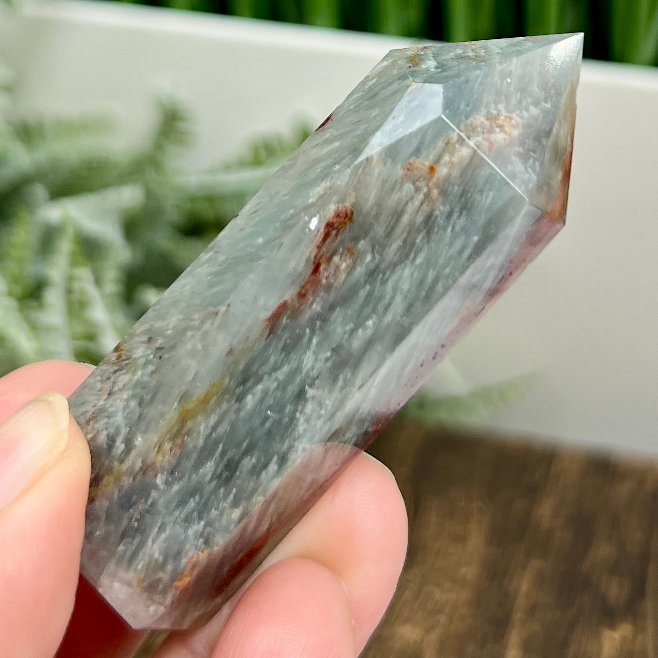 Lodolite Garden Scenic Quartz with Golden Healer Healing Crystal Generator 66g 69mm