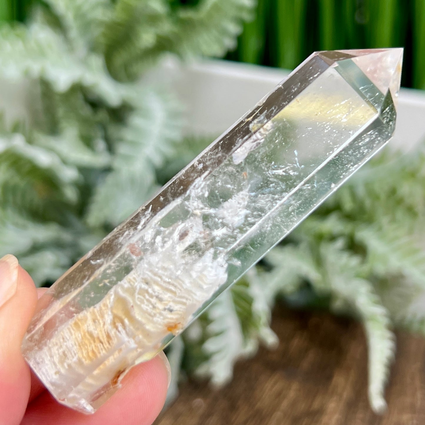 White Lodolite Garden Scenic Quartz Rare Healing Crystal Generator 34g 71mm