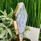 Moss Agate Rhombus Lamp Crystal Carving Colourful Settings