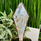 Moss Agate Rhombus Lamp Crystal Carving Colourful Settings