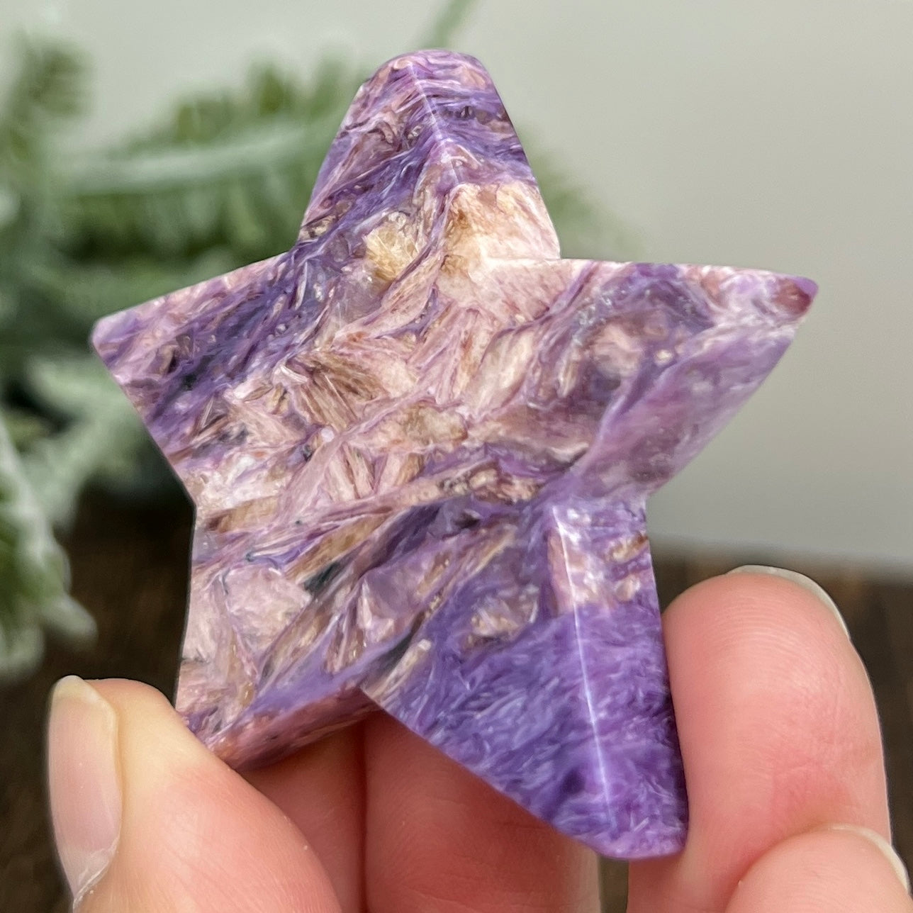 Charoite Pink Purple Star Rare Crystal Carving 30g