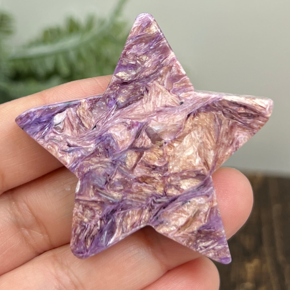 Charoite Pink Purple Star Rare Crystal Carving 30g