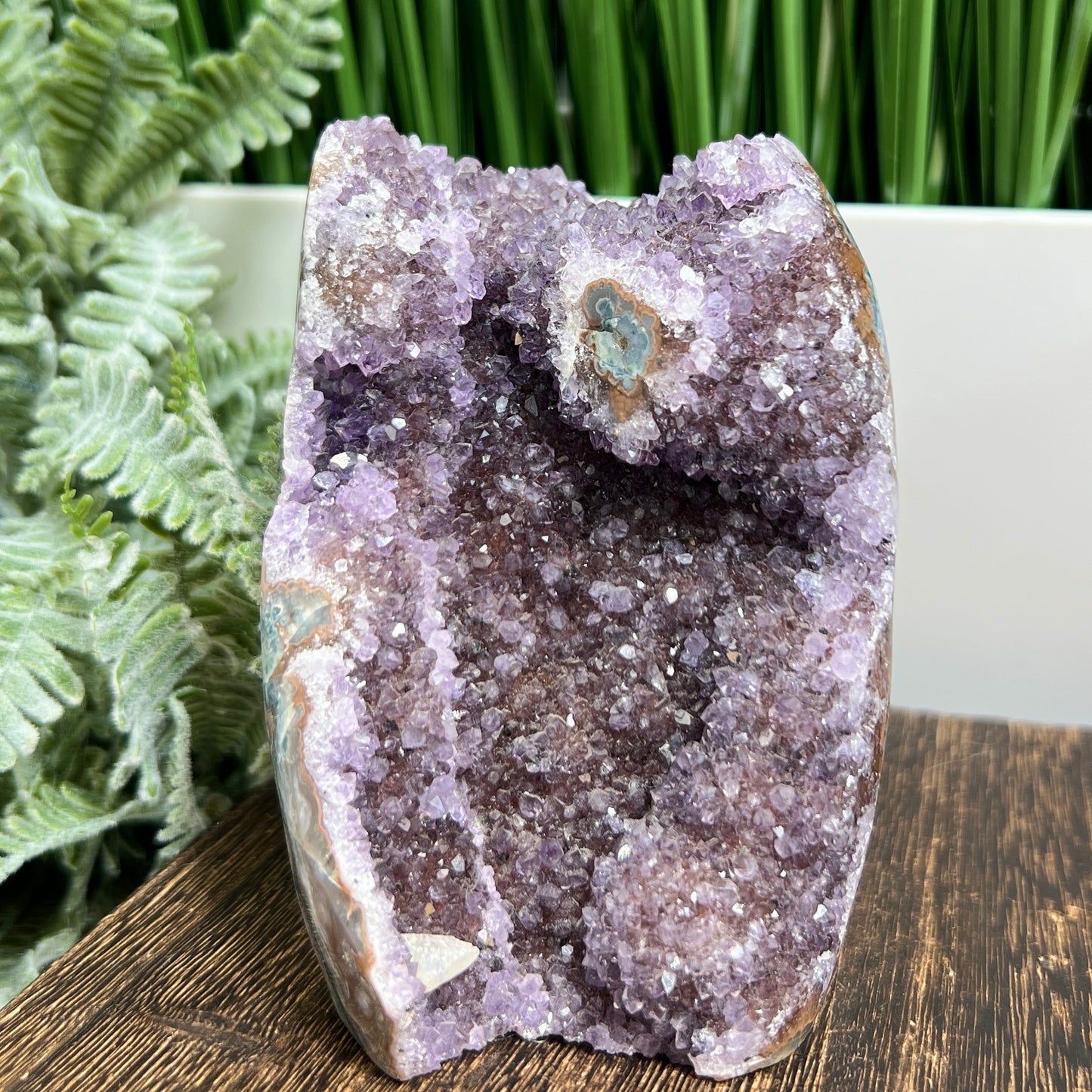 Amethyst with Calcite Geode Cluster Cave Healing Natural Crystal 528g