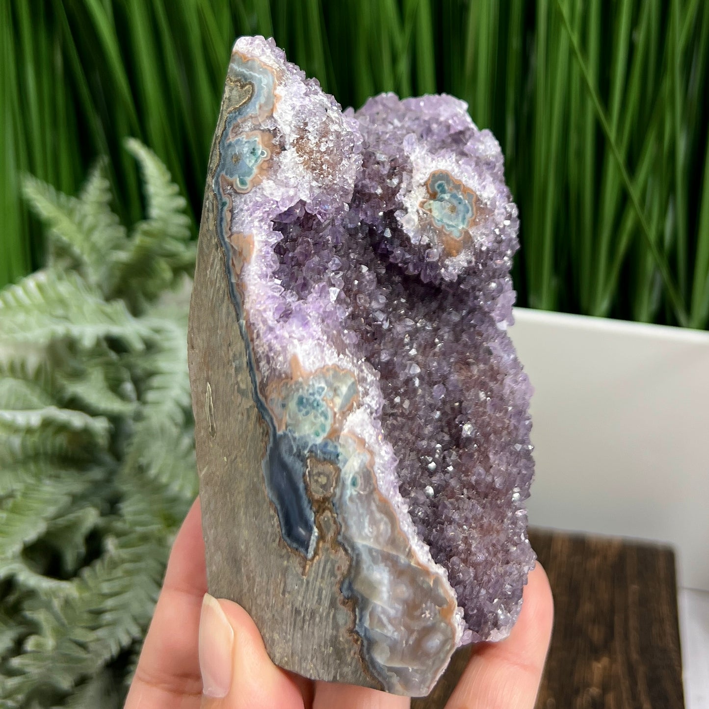 Amethyst with Calcite Geode Cluster Cave Healing Natural Crystal 528g