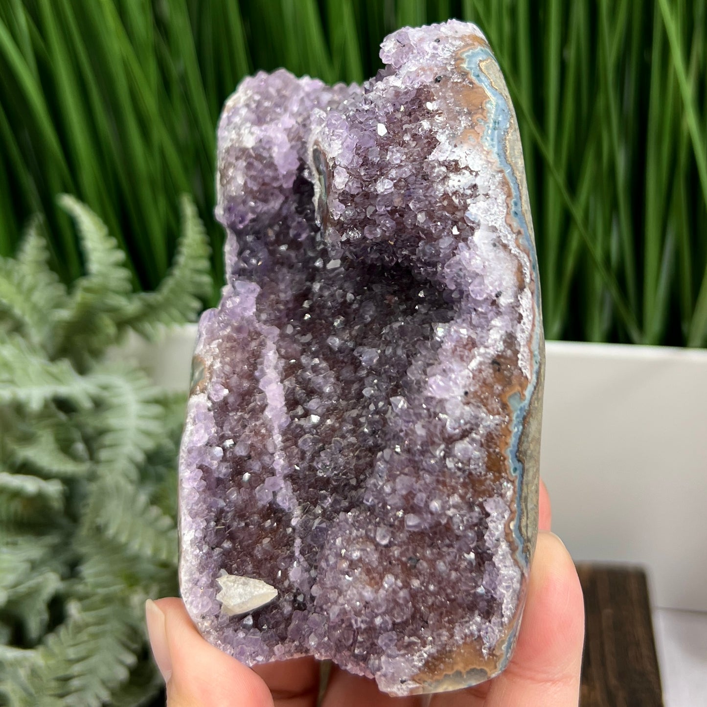 Amethyst with Calcite Geode Cluster Cave Healing Natural Crystal 528g