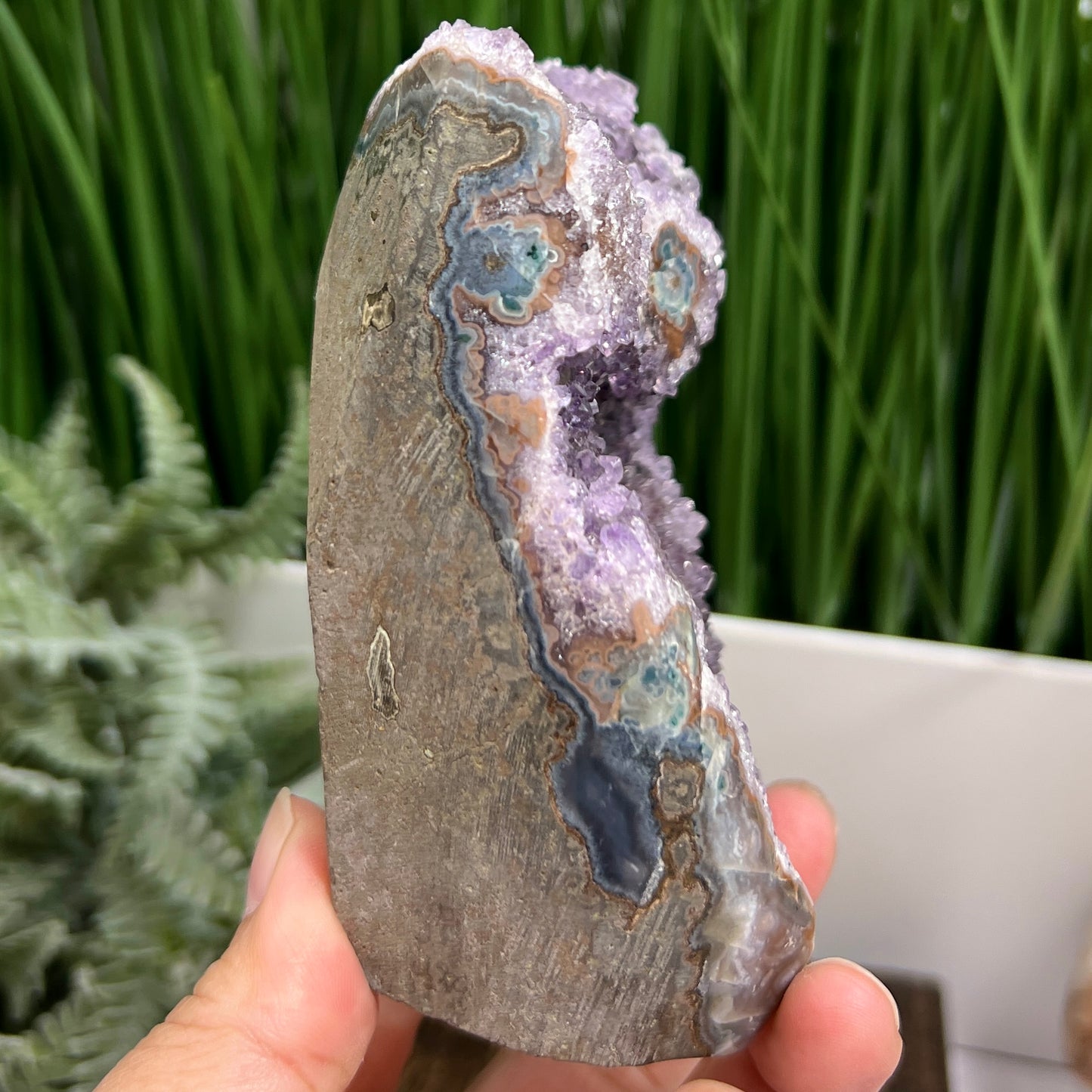 Amethyst with Calcite Geode Cluster Cave Healing Natural Crystal 528g