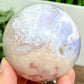 Blue Flower Agate Rare Sphere Healing Crystal Ball 434g 69mm