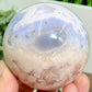 Blue Flower Agate Rare Sphere Healing Crystal Ball 434g 69mm