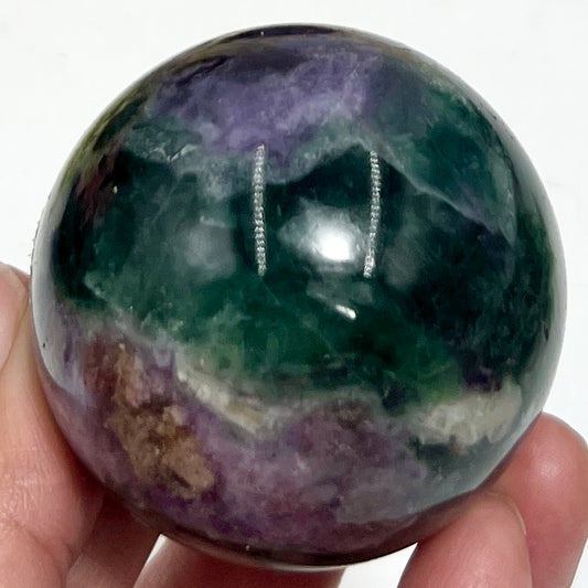 Fluorite Purple Green Sphere Healing Crystal Ball 255g 53mm